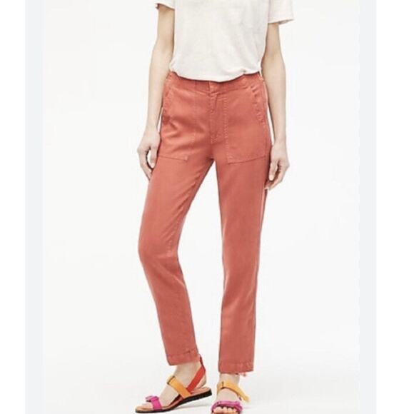 J.Crew Seaside Pants In Dark Salmon Coral Coastal Grandma Preppy Size 8 - Picture 1 of 10